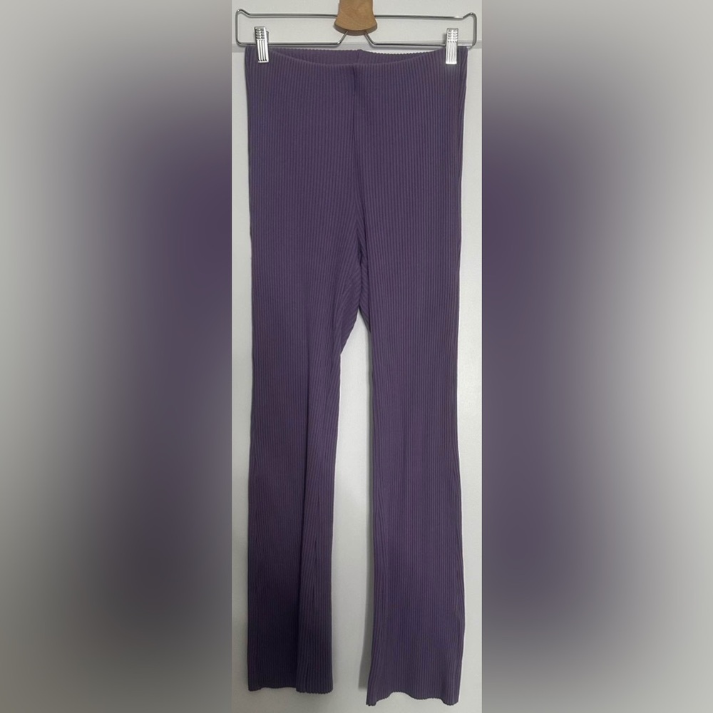 H&M: Purple Ribbed Pants